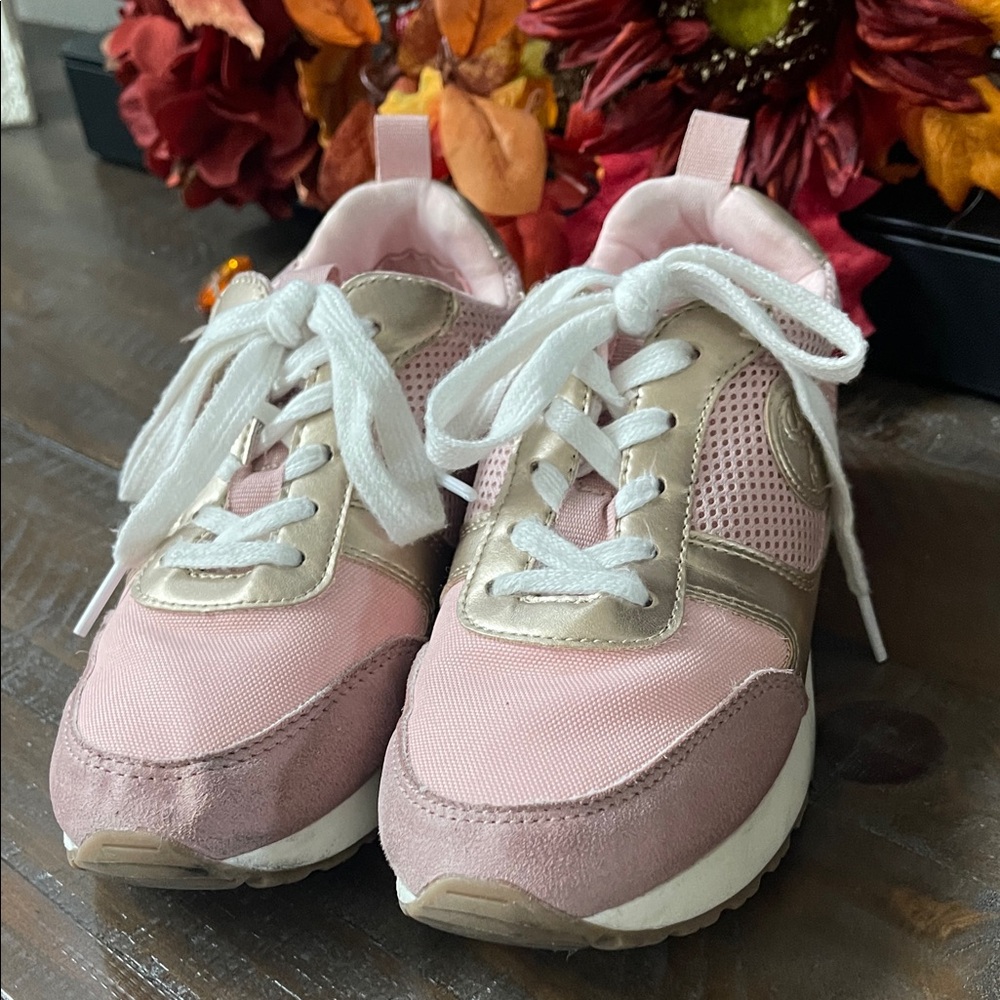 Pink and Gold Kids Sneakers